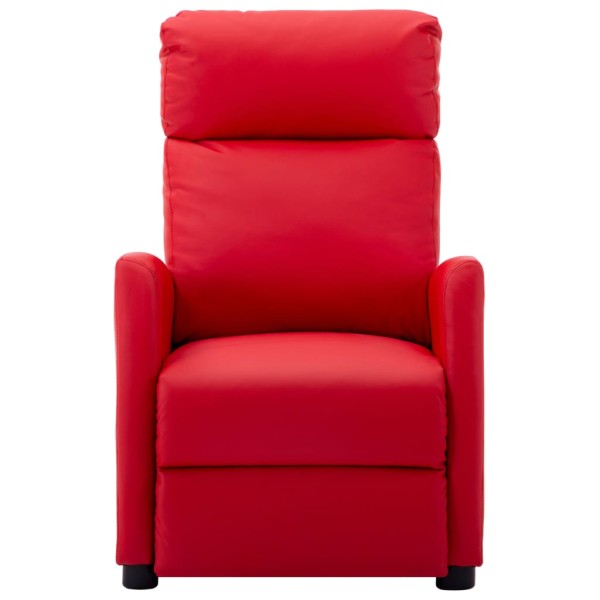 Sillón de masaje eléctrico cuero sintético rojo