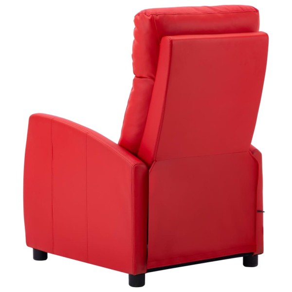 Sillón de masaje eléctrico cuero sintético rojo