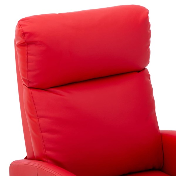 Sillón de masaje eléctrico cuero sintético rojo