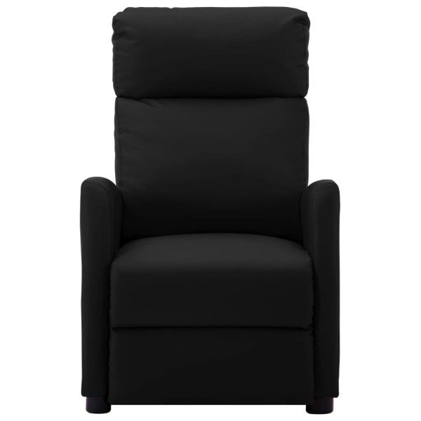 Sillón de masaje reclinable eléctrico de cuero sintético negro