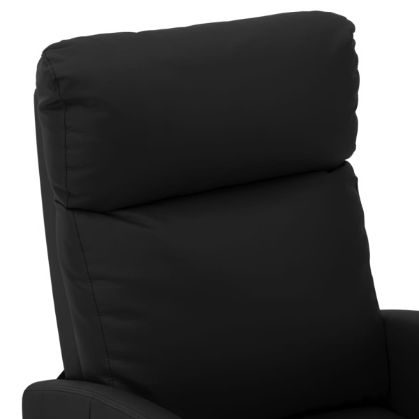 Sillón de masaje reclinable eléctrico de cuero sintético negro