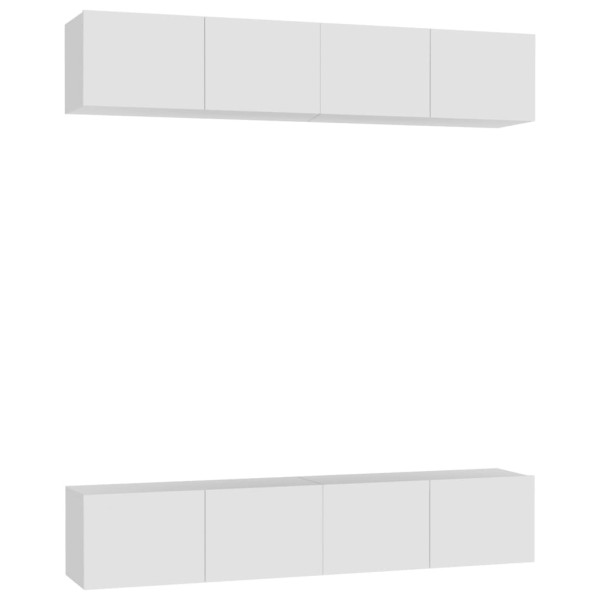 Muebles para TV 4 uds madera contrachapada blanco 80x30x30 cm