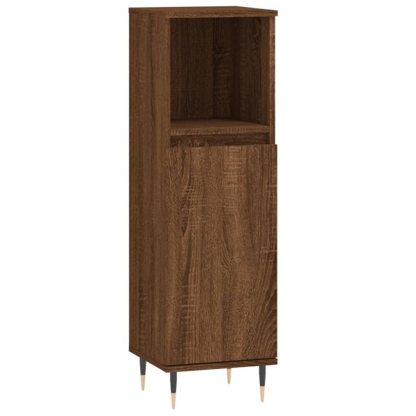 Set de muebles de baño 3 pzas madera contrachapada roble marrón