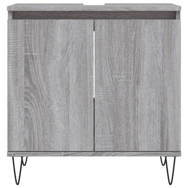 Set de muebles de baño 3 pzas madera contrachapada gris sonoma