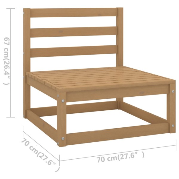 Muebles de jardín 10 pzas y cojines marrón miel madera pino