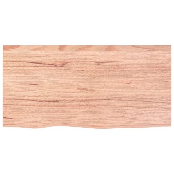 Tablero mesa madera roble tratada marrón claro 80x40x(2-4) cm