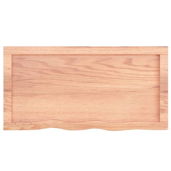 Tablero mesa madera roble tratada marrón claro 80x40x(2-4) cm