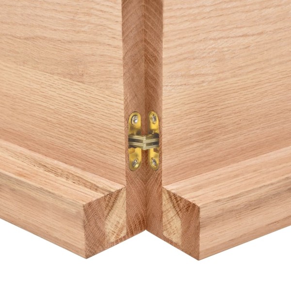 Tablero mesa madera roble tratada marrón claro 220x60x(2-6) cm