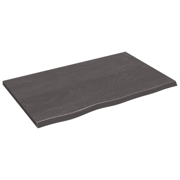 Tablero de mesa madera de roble tratada gris oscuro 80x50x2 cm