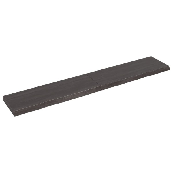 Tablero mesa madera roble tratada gris oscuro 220x40x(2-6) cm