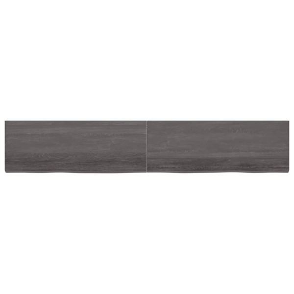 Tablero mesa madera roble tratada gris oscuro 220x40x(2-6) cm