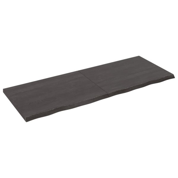 Tablero mesa madera roble tratada gris oscuro 160x60x(2-4) cm