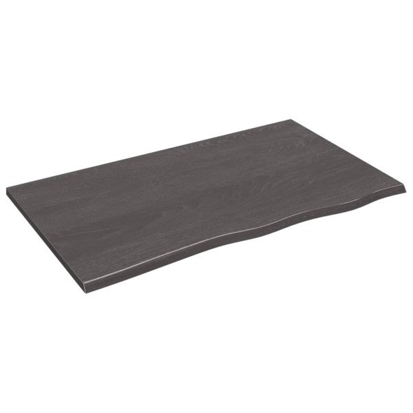 Tablero de mesa madera de roble tratada gris oscuro 100x60x2 cm