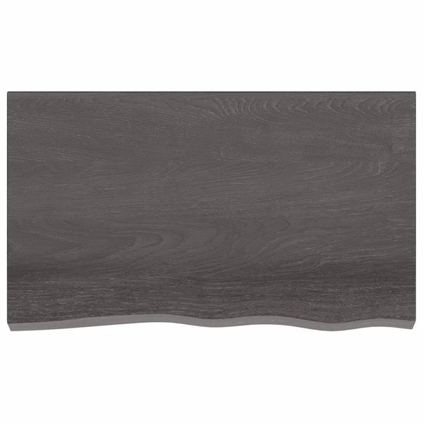 Tablero de mesa madera de roble tratada gris oscuro 100x60x2 cm