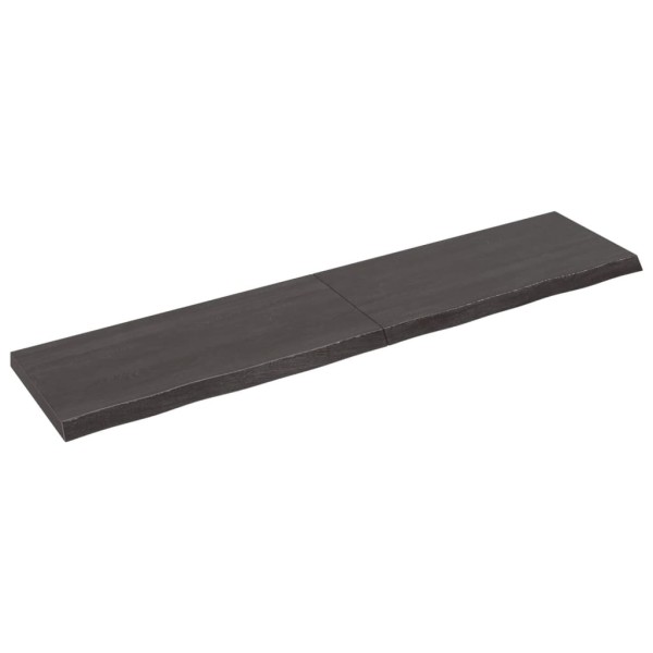 Tablero mesa madera roble tratada gris oscuro 220x50x(2-6) cm