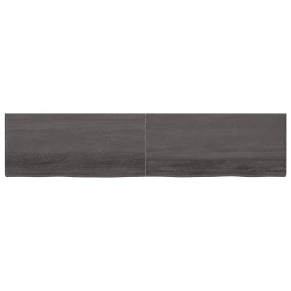 Tablero mesa madera roble tratada gris oscuro 220x50x(2-6) cm