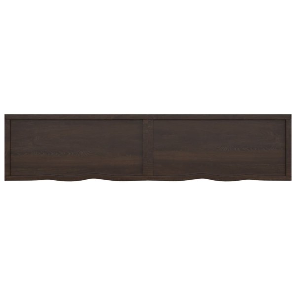 Tablero mesa madera roble tratada gris oscuro 220x50x(2-6) cm