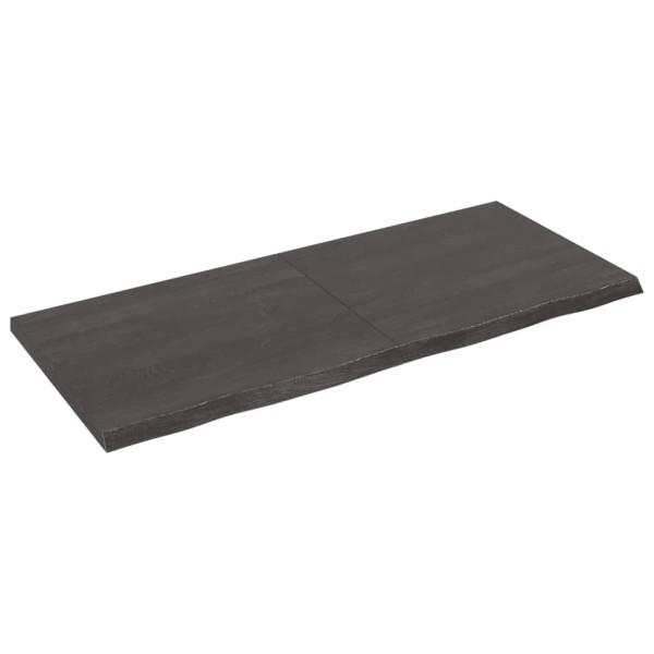 Tablero mesa madera roble tratada gris oscuro 140x60x(2-4) cm