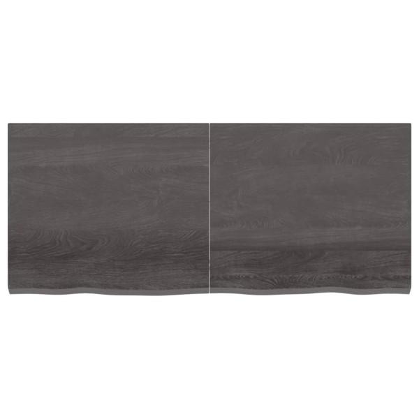 Tablero mesa madera roble tratada gris oscuro 140x60x(2-4) cm