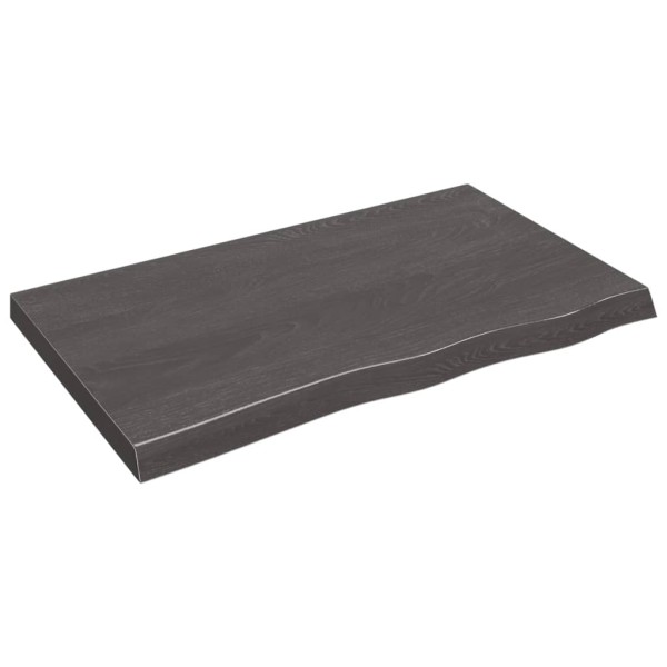 Tablero mesa madera roble tratada gris oscuro 100x60x(2-6) cm