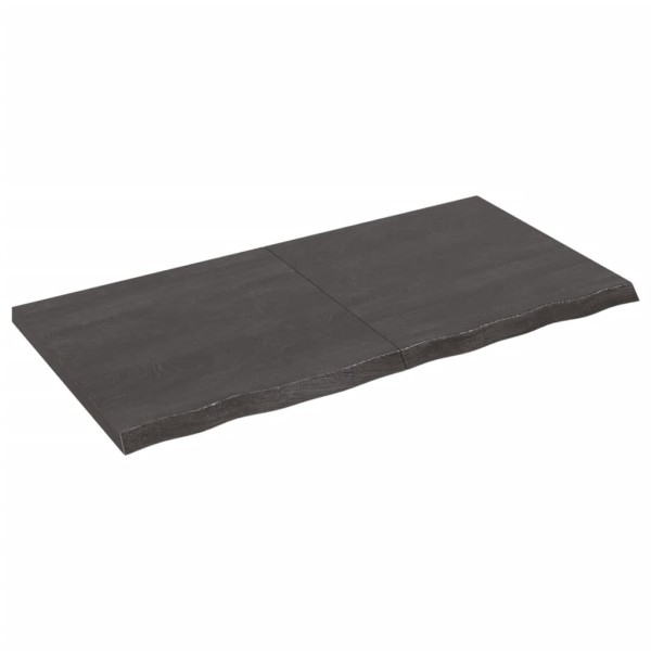 Tablero mesa madera roble tratada gris oscuro 120x60x(2-4) cm