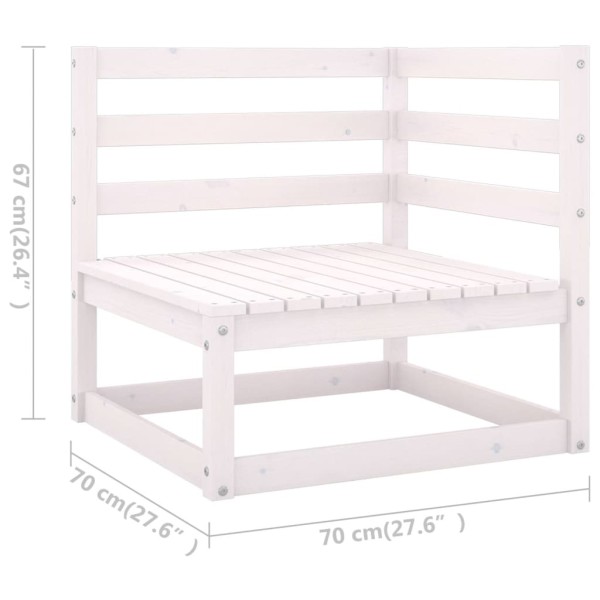 Set muebles jardín 7 pzas con cojines madera maciza pino blanco