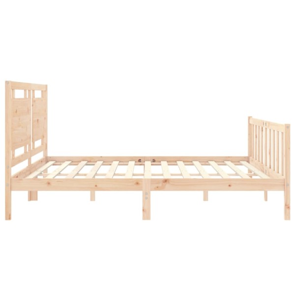 Estructura de cama con cabecero madera maciza 180x200 cm