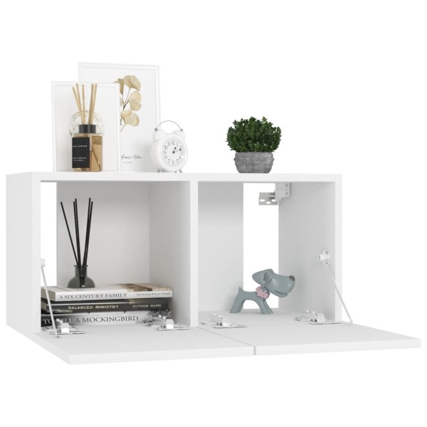 Juego de mueble para TV de 10 piezas aglomerado blanco