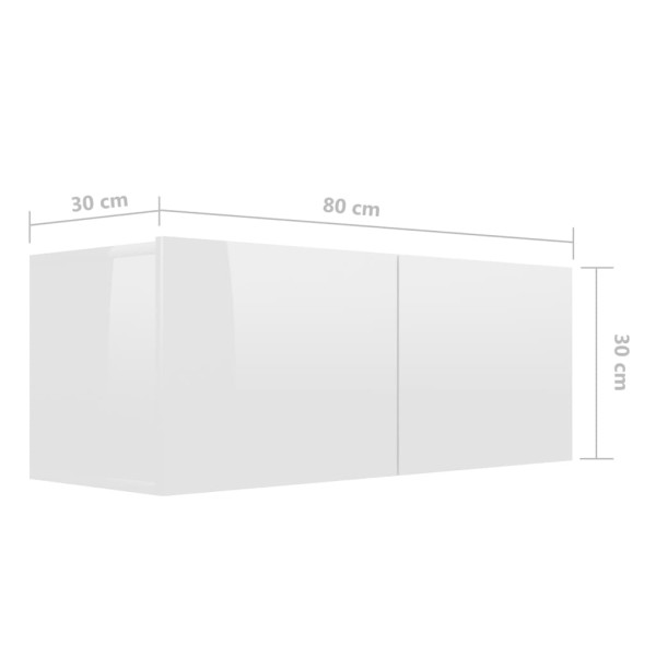 Set de muebles de salón 8 pzas madera ingeniería blanco brillo