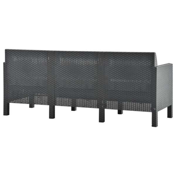 Set de muebles de jardín 2 pzas cojines PP ratán gris antracita