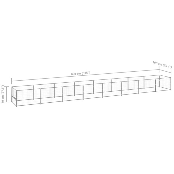 Perrera plateada 8 m² acero