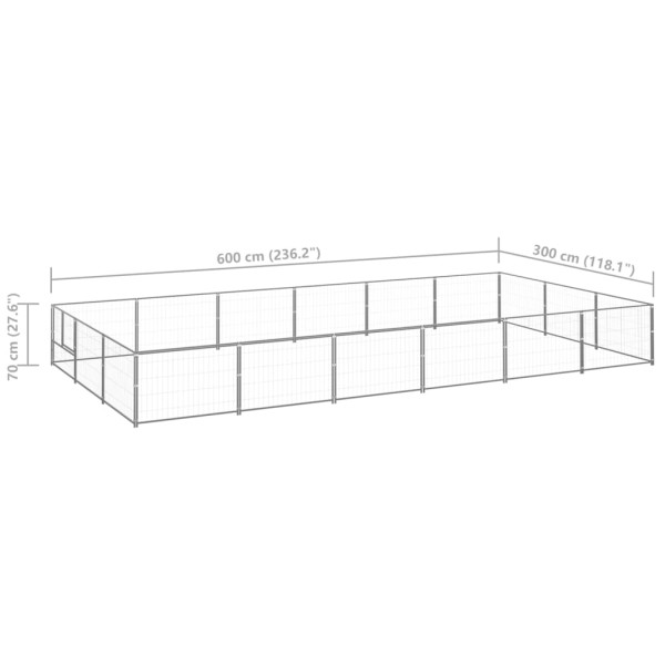 Perrera plateada 18 m² acero