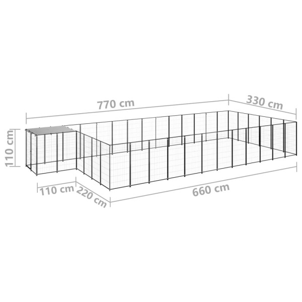 Perrera negra 22,99 m² acero