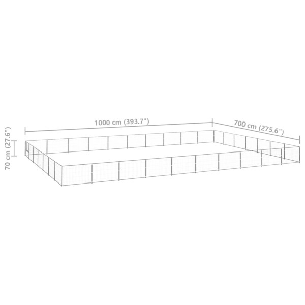 Perrera plateada 70 m² acero