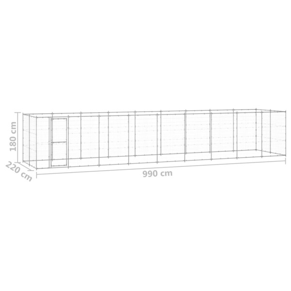 Perrera de exterior de acero galvanizado 21,78 m²