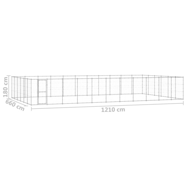 Perrera de exterior de acero galvanizado 79,86 m²