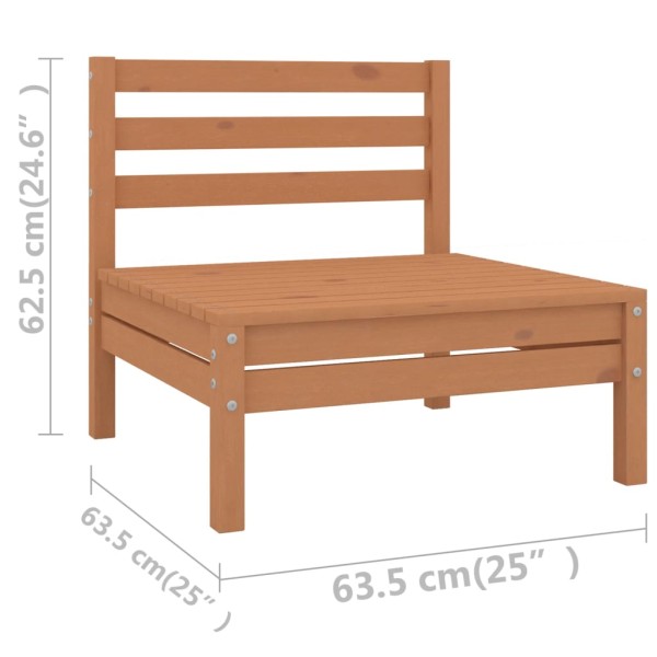 Juego muebles de jardín 4 pzas madera maciza pino marrón miel