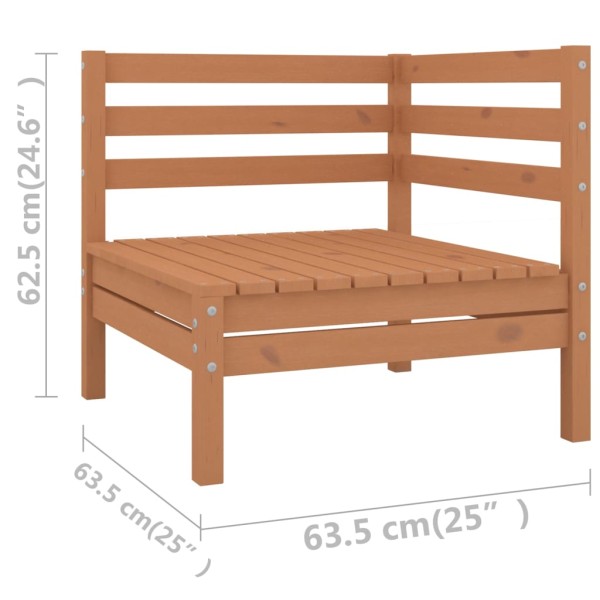 Juego muebles de jardín 4 pzas madera maciza pino marrón miel