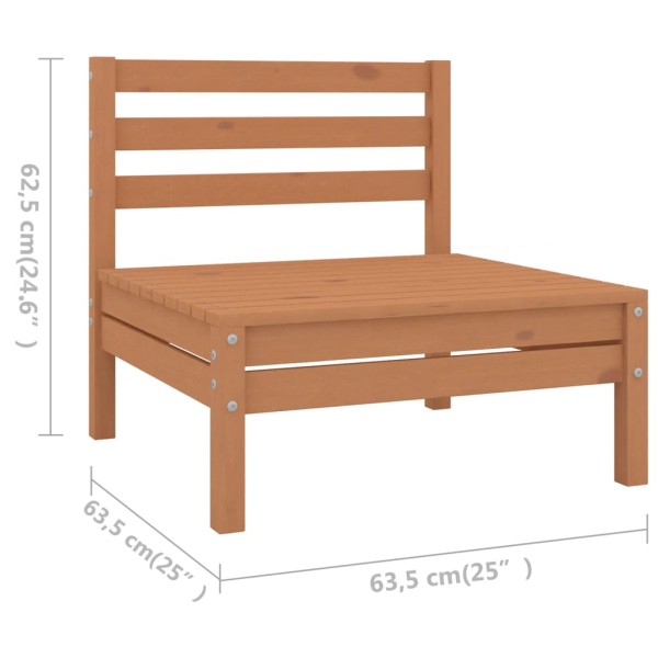 Juego muebles de jardín 5 pzas madera maciza pino marrón miel