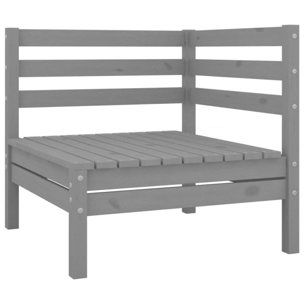 Juego de muebles de jardín 6 piezas madera de pino maciza gris