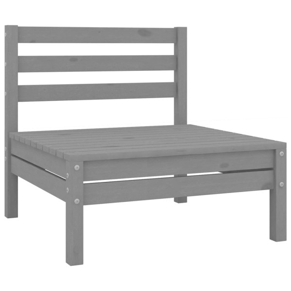 Juego de muebles de jardín 6 piezas madera de pino maciza gris