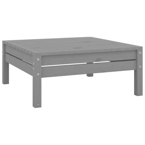 Juego de muebles de jardín 6 piezas madera de pino maciza gris