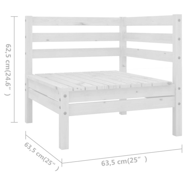 Juego de muebles de jardín 7 piezas madera maciza pino blanco