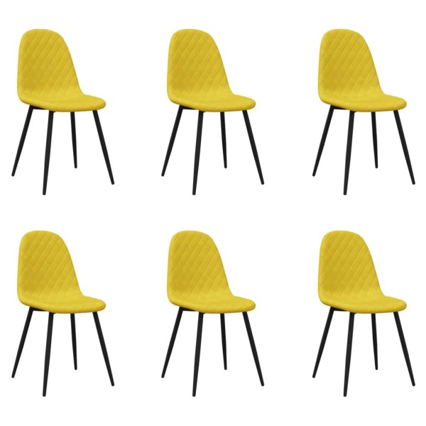 Sillas de comedor 6 uds terciopelo amarillo mostaza