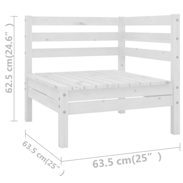 Juego de muebles de jardín 9 pzas madera maciza de pino blanco