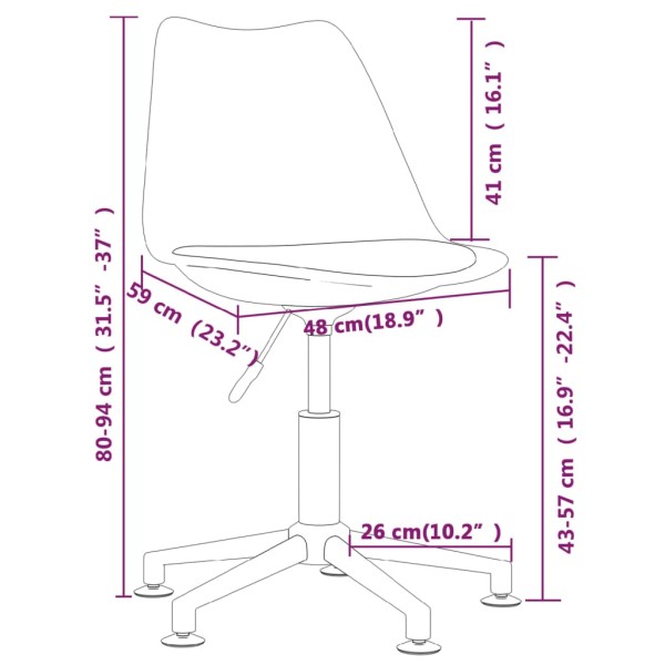 Sillas de comedor giratorias 6 unidades tela marrón