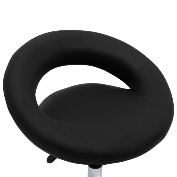 Silla de comedor giratoria cuero sintético negro