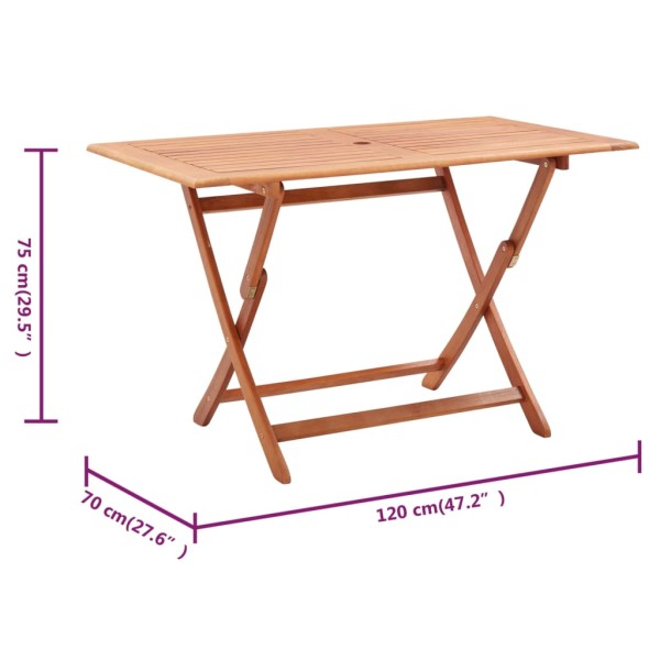 Set de comedor para jardín 7 pzas madera maciza eucalipto gris