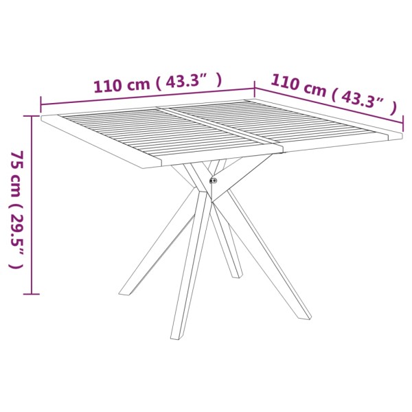 Juego de comedor de jardín 5 piezas madera maciza de acacia