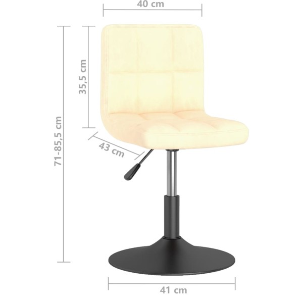 Sillas de comedor giratorias 4 unidades terciopelo crema